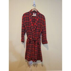 Vintage State O Maine Tartan Plaid Robe Woven in Great Britain Size Medium